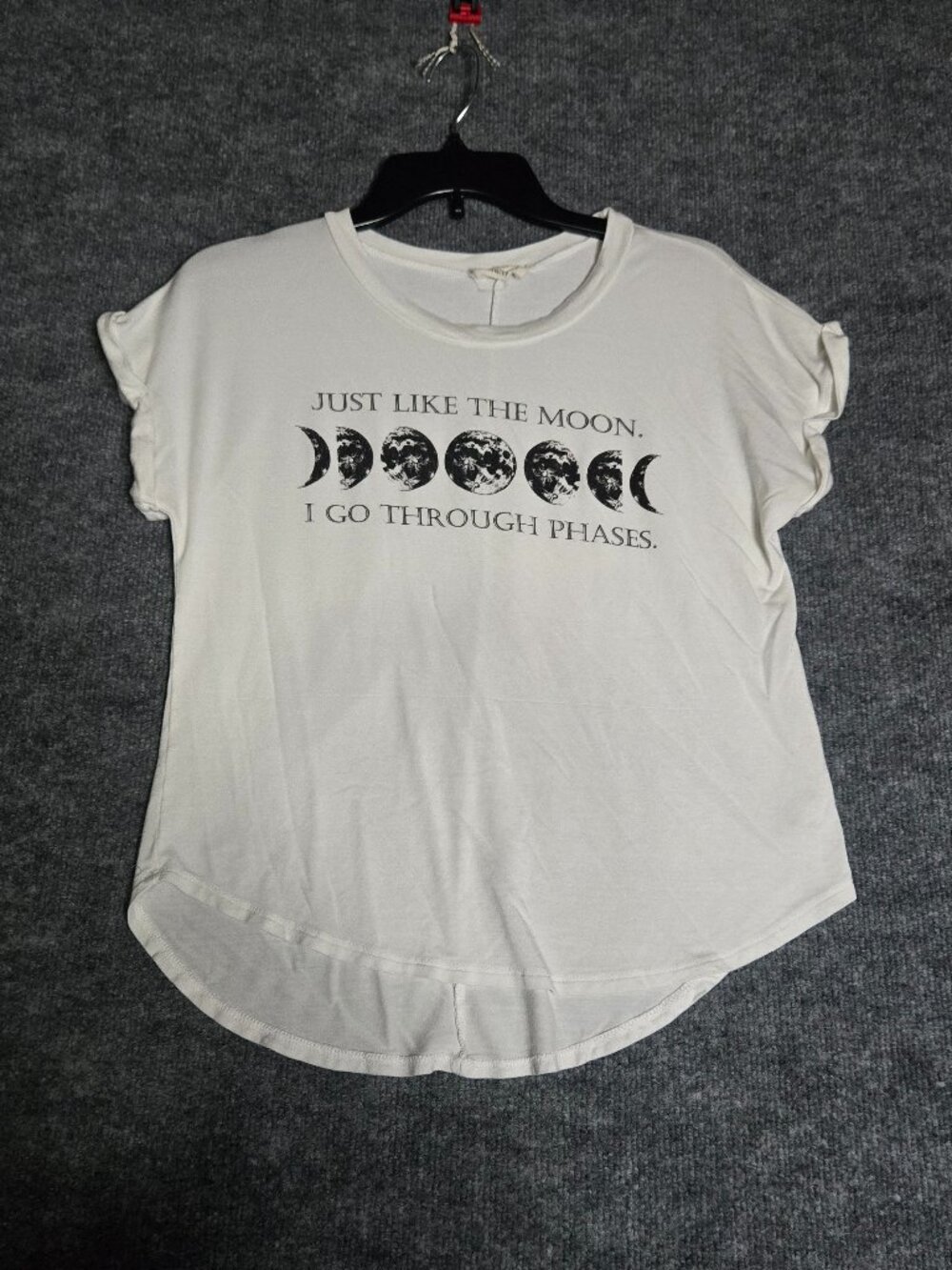 Rebel Society Moon Phases Graphic Tee Relaxed Fit White Top Size Small